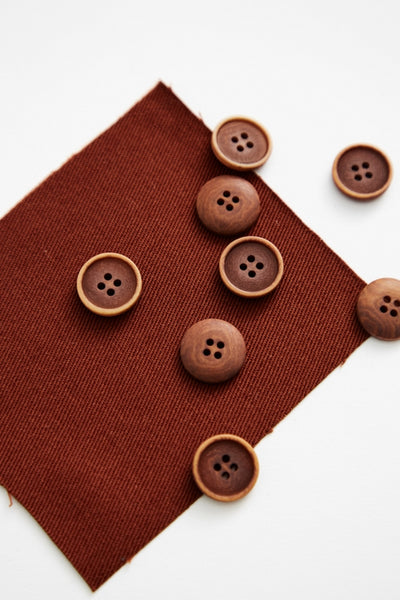 Corozo Buttons / 15mm / Set of 6 / Color Options