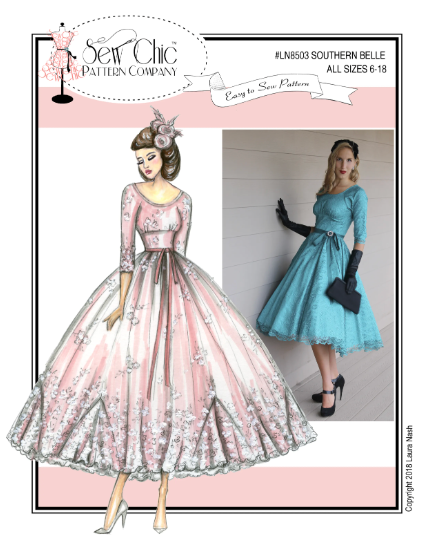 Sew Chic / Printed Sewing Pattern / Southern Belle Dress Sew Chic / Printed Sewing Pattern / Southern Belle Dress