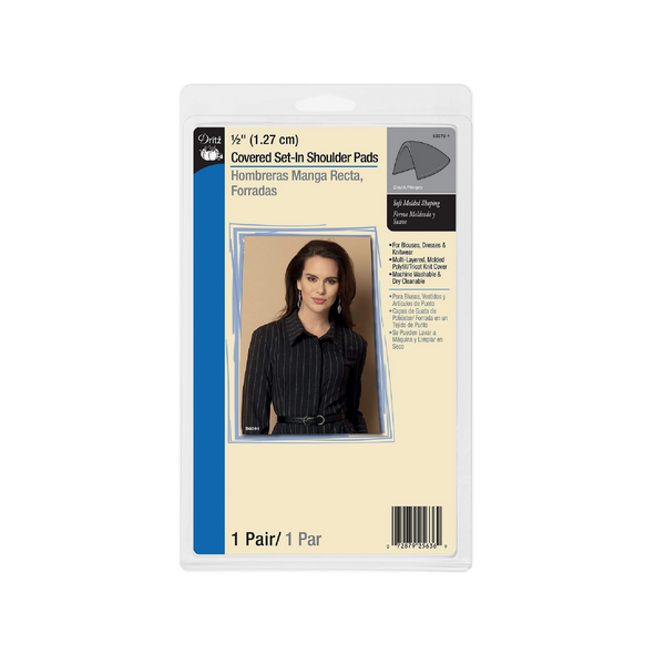 Shoulder Pad Pair / Covered 1/2 Inch / White