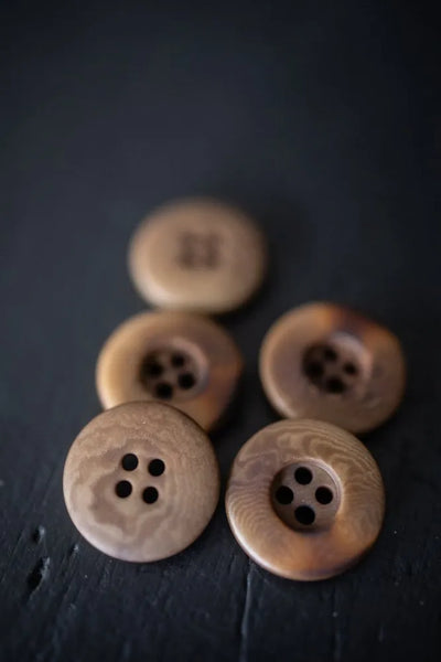 Dusty Tan Corozo Buttons / 15mm, 18mm or 20mm / Set of 6
