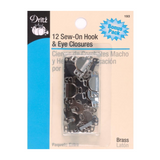 Sew-On Hook & Eye Closures / 12 Count
