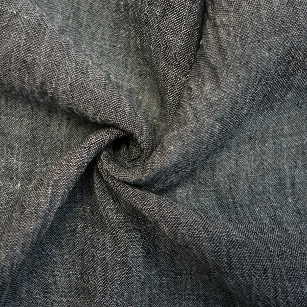 Last Cut! / Yarn Dyed Crinkle Linen / Black Chambray / 2 1/4 Yards