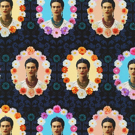 Cotton Print / Frida Wallpaper / Navy