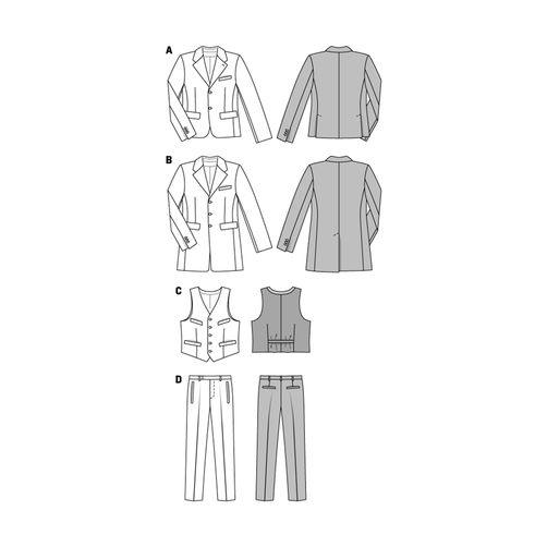 6871 Mens Sportswear Coat + Blazer + Pants + Vest