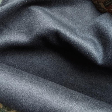 Double Weave Wool Flannel Coating / Charcoal