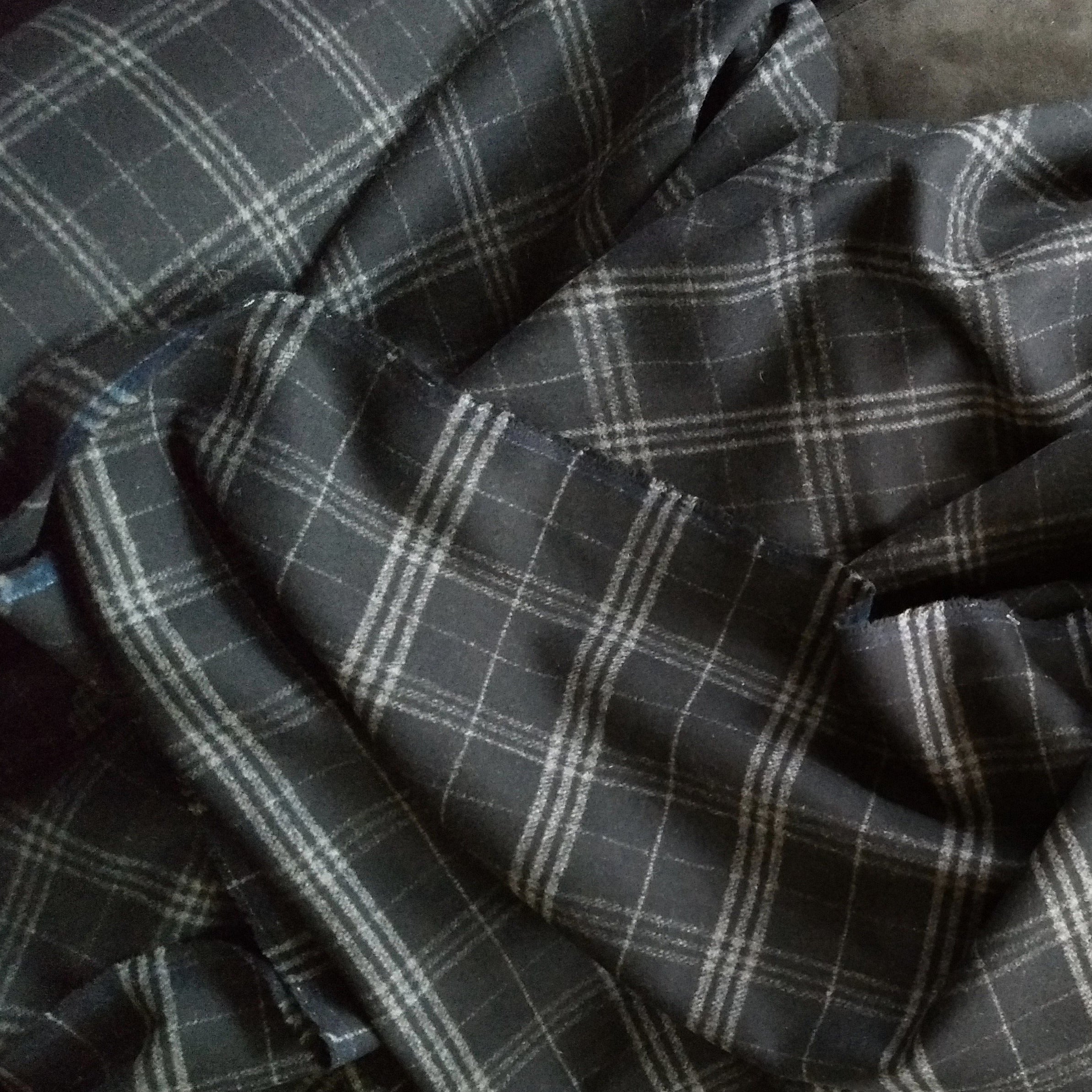 Grey Plaid Fabric