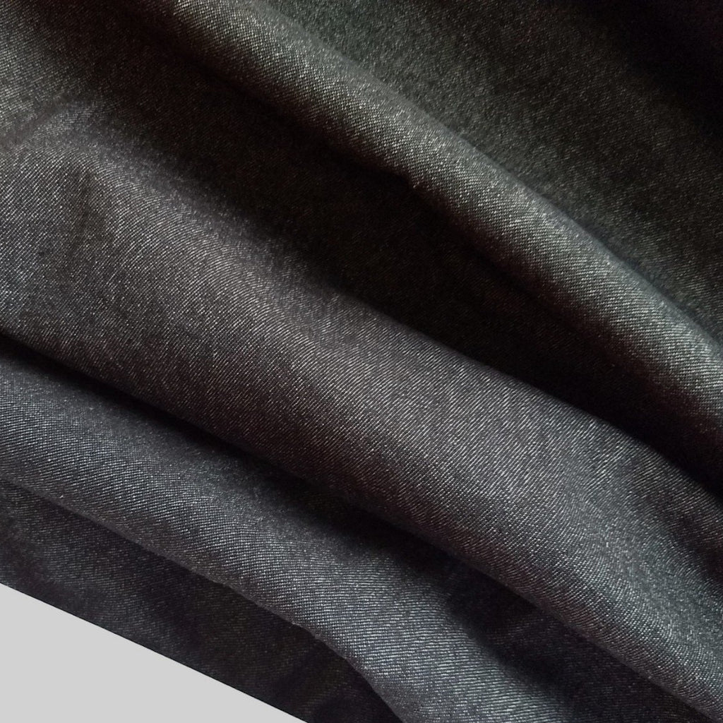 Black washed linen fabric