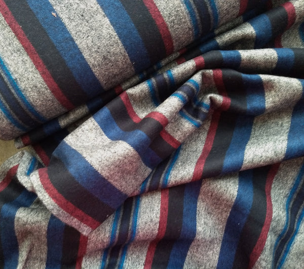 Yarn Dyed Flannel / Blanket Stripe Blue