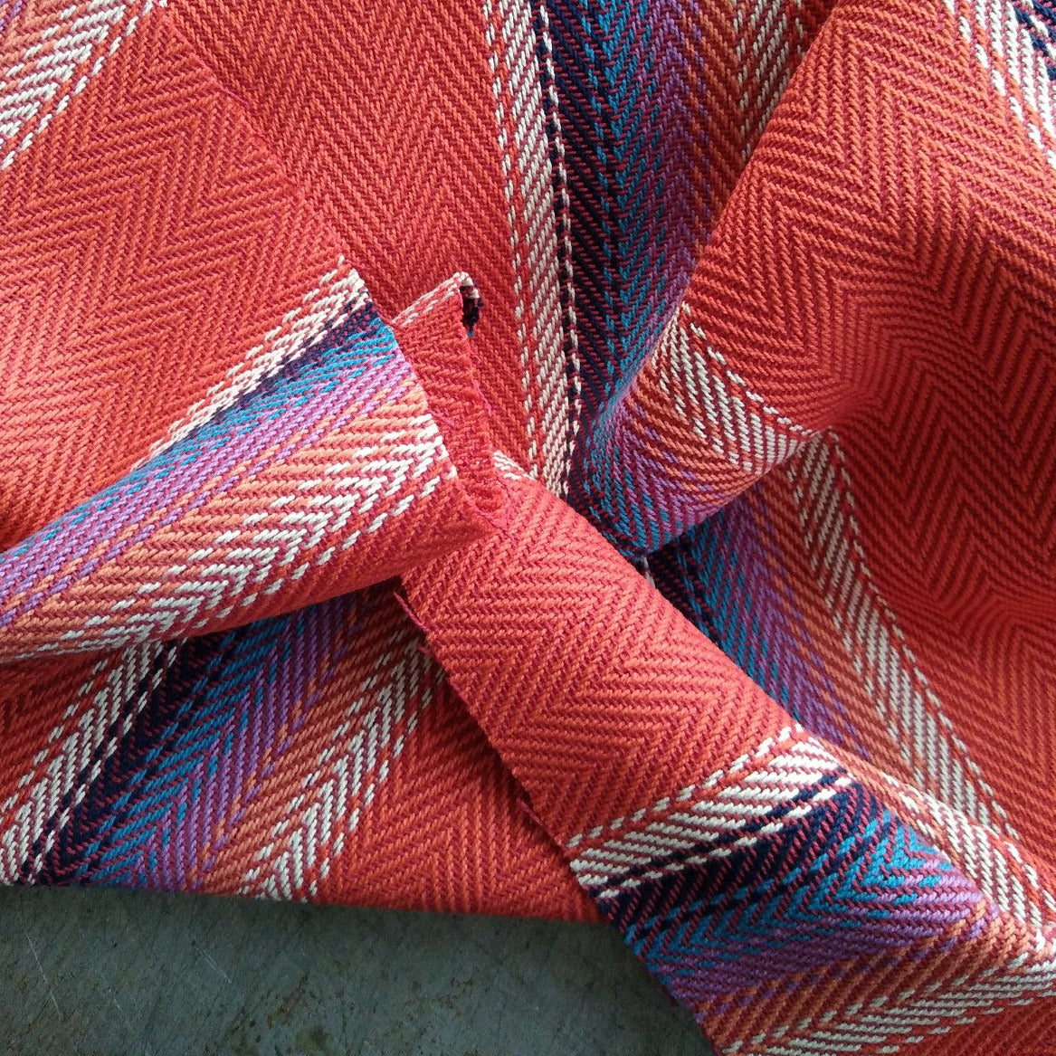 Yarn Dyed Twill Weave / Persimmon Stripe