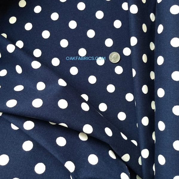 Cotton Canvas / Medium Polka Dot / Navy