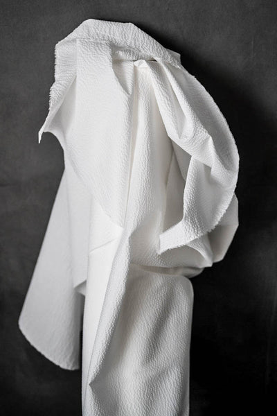 Japanese Tottorri Seersucker / Plain White