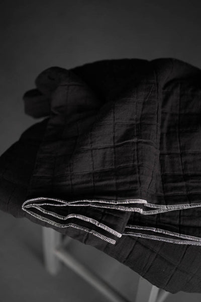 Jacquard Cotton / Lunar Black / Squares