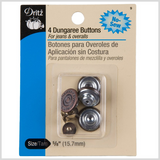 Dungaree Buttons / 4 Count / 4 Finishes