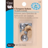 Dungaree Buttons / 4 Count / 4 Finishes