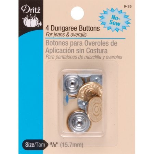 Dungaree Buttons / 4 Count / 4 Finishes