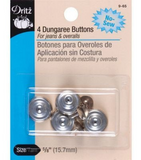 Dungaree Buttons / 4 Count / 4 Finishes