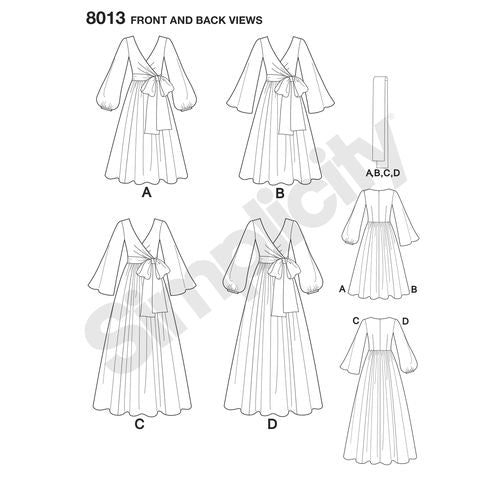 Vintage Simplicity Pattern 8013 / 1970s Vintage Wrap Dress Vintage Simplicity Pattern 8013 / 1970s Vintage Wrap Dress